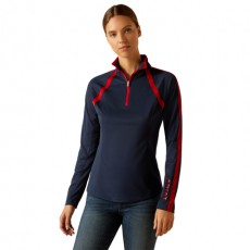 Ariat Womens Sunstopper 3.0 Base Layer (Navy/Red)