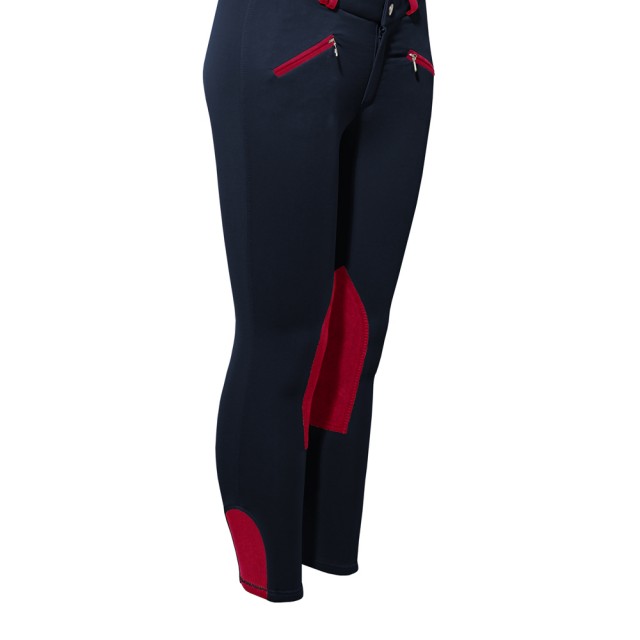 Mark Todd Kid's Euro Seat Breeches (Navy & Red)