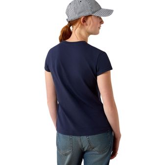 Ariat Youth Vertical Logo Short Sleeve T Shirt (Team Navy/Red) alternative