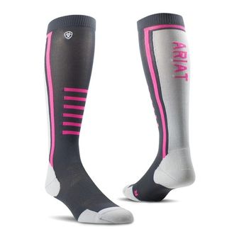 AriatTek Slimline Performance Socks (Ebony/Knockout Pink)