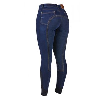 Dublin Ladies Shona Full Suede Seat Denim Breeches (Blue Denim/Navy) alternative