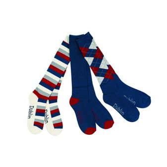 Dublin Socks 3 Pack (Navy/Red/White)