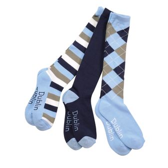 Dublin Socks 3 Pack (Navy/Sky)