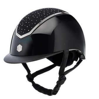 EQx Kylo Riding Helmet Standard Peak (Black Gloss Crystal/Chrome)