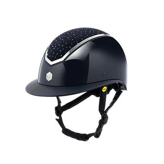 EQx Kylo Riding Helmet Wide Peak (Navy Gloss Crystal/Silver) MIPS