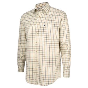 Hoggs of Fife Men's Ambassador Premier Tattersall Shirt (Ivory/Navy)