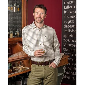 Hoggs of Fife Men's Balmoral Luxury Tattersall Shirt (Green/Brown) alternative