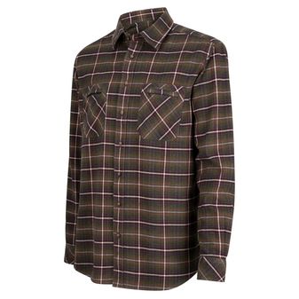 Hoggs of Fife Men's Countrysport Luxury Hunting Shirt (Olive/Wine)