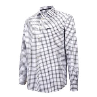 Hoggs of Fife Men's Turnberry Twill Cotton Shirt (White/Navy Check)