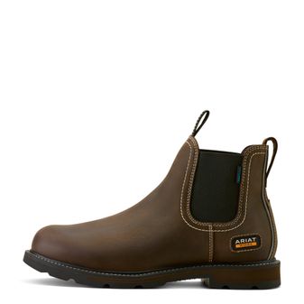 Ariat Men's Groundbreaker Chelsea Waterproof Soft Toe Work Boot (Dark Brown) alternative