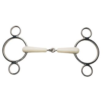 Korsteel Flexi Jointed 2 Ring Dutch Gag Bit (Ivory)