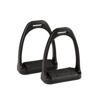 Korsteel Polymer Stirrup Irons With Coloured Treads (Black)