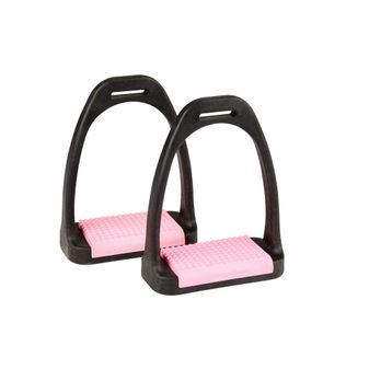 Korsteel Polymer Stirrup Irons With Coloured Treads (Pink)