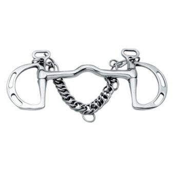 Korsteel Stainless Steel Cambridge Mouth Slotted Ring Kimblewick Bit
