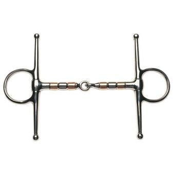 Korsteel Stainless Steel Copper &amp; Steel Rollers Full Cheek Snaffle Bit