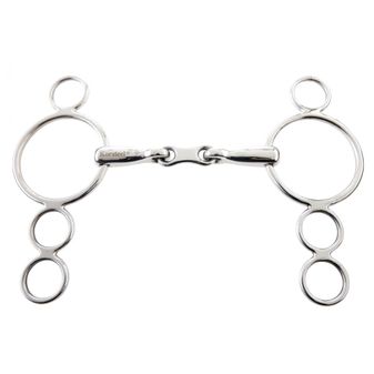 Korsteel Stainless Steel French Link 3 Ring Dutch Gag Bit