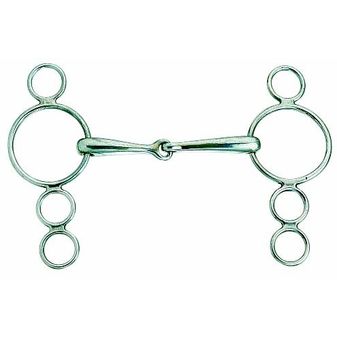 Korsteel Stainless Steel Jointed 3 Ring Dutch Gag Bit