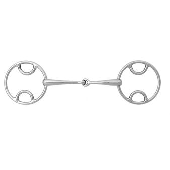 Korsteel Stainless Steel Jointed Beval Loose Ring Snaffle Bit