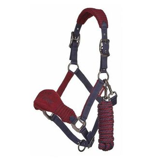 LeMieux Vogue Fleece Headcollar &amp; Leadrope (Burgundy/Navy)