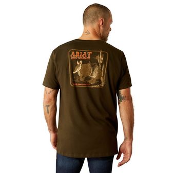 Ariat Mens Ariat Armadillo on a Half Shell T-Shirt (Dark Olive)