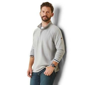 Ariat Mens Portola 1/2 Zip Sweatshirt (Heather Grey)