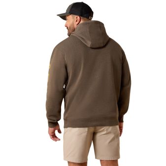 Ariat Mens Rebar Lightweight Logo Hood (Major Brown Heather/Wood Thrush) alternative
