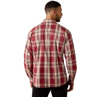 Ariat Mens Retro Hawthorne Fitted Snap Fit Shirt (Brick Red Plaid) alternative