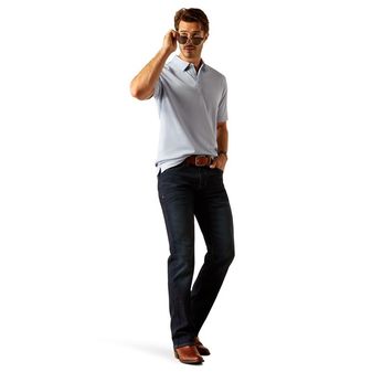 Ariat Mens Shaldon Polo (Chambray Blue Heather) alternative