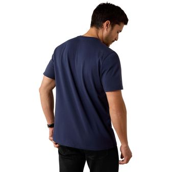 Ariat Mens Vertical Logo Short Sleeve T Shirt (Navy) alternative