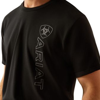 Ariat Mens Vertical Logo T-Shirt (Black/Ebony Black) alternative