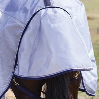 Weatherbeeta ComFiTec Hexi Shield Fly Sheet Combo Neck (Silver/Navy/White) alternative