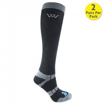 Woof Wear Long Bamboo Waffle Riding Sock (Black)