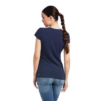 Ariat Women's Vertical Logo Short Sleeve T-Shirt (Navy) alternative