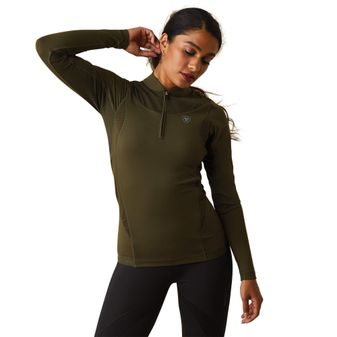 Ariat Womens Ascent 1/4 Zip Long Sleeve Baselayer (Relic)