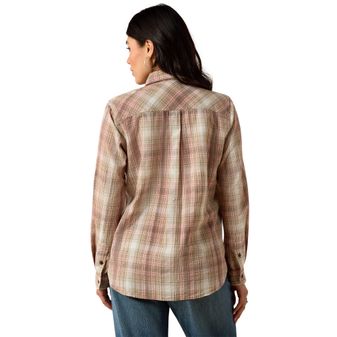 Ariat Womens Billie Jean Long Sleeve Shirt (White Pepper Coral Plaid) alternative