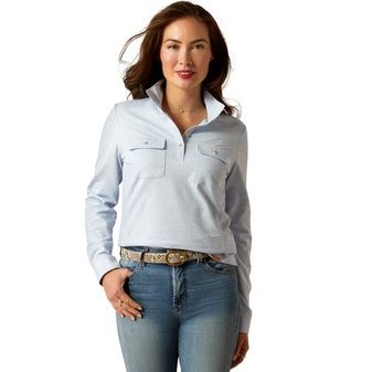 Ariat Womens Hillcoombe Buttoned Long Sleeve (Blue Heather)