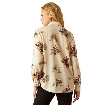 Ariat Womens Homestyle Button Up Shirt (Round Up Print) alternative