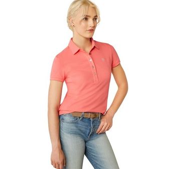Ariat Womens Prix 3.0 Short Sleeve Polo (Coral Paradise)