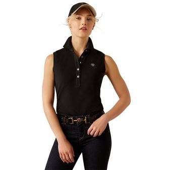 Ariat Womens Prix 3.0 Sleeveless Polo (Black)