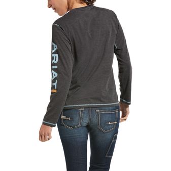 Ariat Womens Rebar Workman Logo T-Shirt (Charcoal Heather) alternative