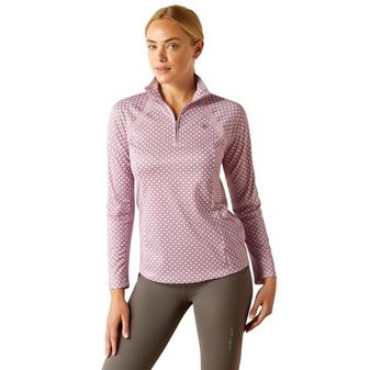 Ariat Womens Sunstopper 3.0 1/4 Zip Baselayer (Lavender Mist Tile)