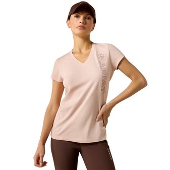 Ariat Womens Vertical Logo Short Sleeve T Shirt (Sepia Rose)