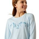 Ariat Youth Pony Squad Long Sleeve T-Shirt (Cerulean Heather) additional 3
