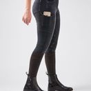 Dublin Ladies Shona Full Grip Silicone Print Denim Breeches (Ash) additional 1