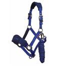 LeMieux Vogue Fleece Headcollar &amp; Leadrope (Navy/Royal Blue) additional 1