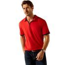 Ariat Mens Bandera 1/4 Zip Polo (Weg Red) additional 1