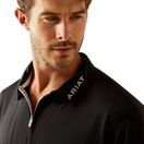 Ariat Mens Bandera Team 1/4 Zip Short Sleeve Polo (Black) additional 4