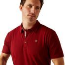 Ariat Mens Medal Short Sleeve Polo (Sun-Dried Tomato) additional 3