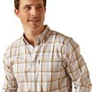 Ariat Mens Napa Long Sleeved Shirt (Tan/Blue Check) additional 3