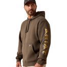 Ariat Mens Rebar Lightweight Logo Hood (Major Brown Heather/Wood Thrush) additional 4